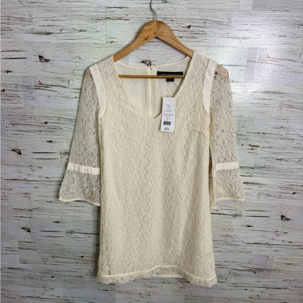 French Connection T-Gigliolia Moments Dress white cream  lace NWT size 2